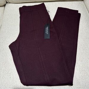 Jones New York Burgundy Narrow Leg Mid Rise Ankle Stretch Pant Women Size XS NWT
